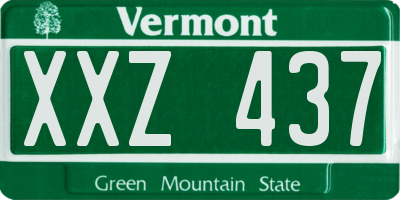 VT license plate XXZ437