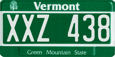 VT license plate XXZ438