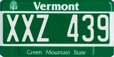 VT license plate XXZ439