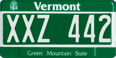 VT license plate XXZ442