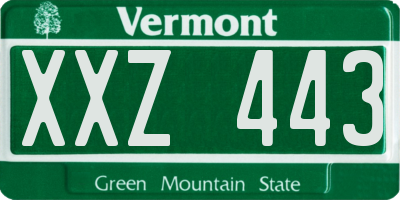 VT license plate XXZ443
