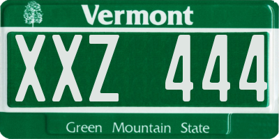 VT license plate XXZ444
