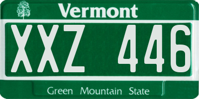 VT license plate XXZ446