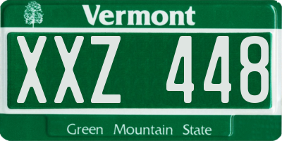 VT license plate XXZ448