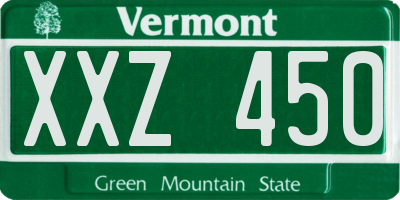 VT license plate XXZ450