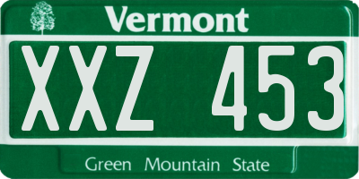 VT license plate XXZ453