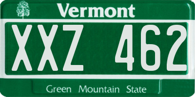 VT license plate XXZ462