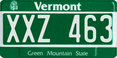 VT license plate XXZ463