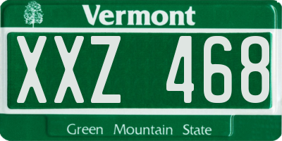 VT license plate XXZ468
