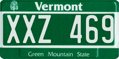 VT license plate XXZ469