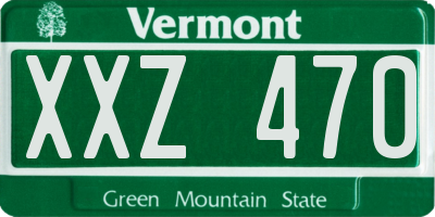 VT license plate XXZ470