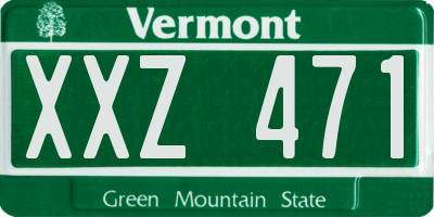 VT license plate XXZ471