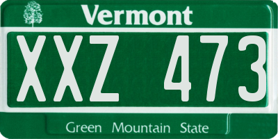 VT license plate XXZ473