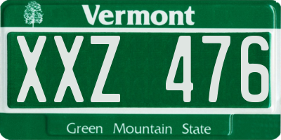 VT license plate XXZ476