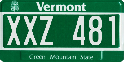 VT license plate XXZ481