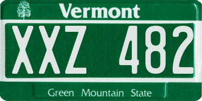 VT license plate XXZ482