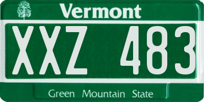 VT license plate XXZ483