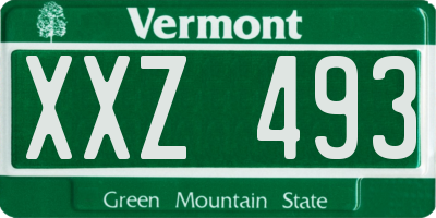 VT license plate XXZ493