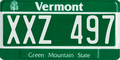 VT license plate XXZ497