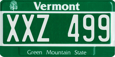 VT license plate XXZ499