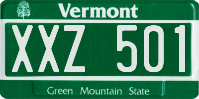 VT license plate XXZ501
