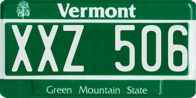 VT license plate XXZ506