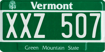 VT license plate XXZ507