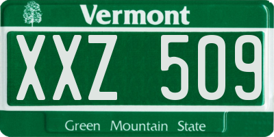 VT license plate XXZ509