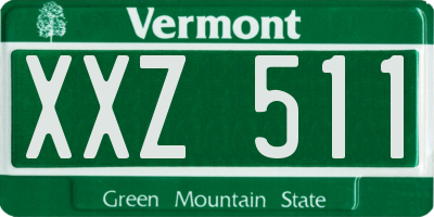 VT license plate XXZ511