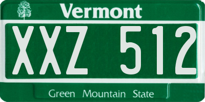VT license plate XXZ512