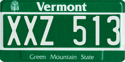 VT license plate XXZ513