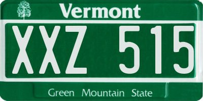VT license plate XXZ515