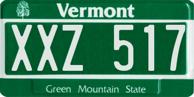 VT license plate XXZ517