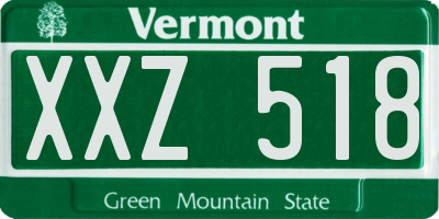 VT license plate XXZ518