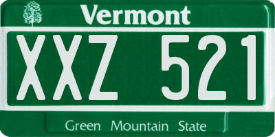 VT license plate XXZ521