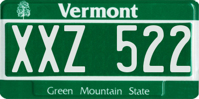 VT license plate XXZ522