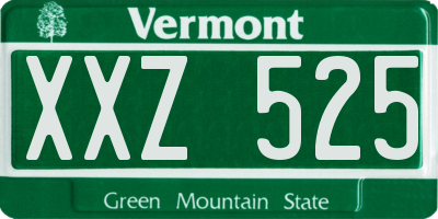 VT license plate XXZ525