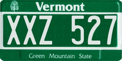 VT license plate XXZ527