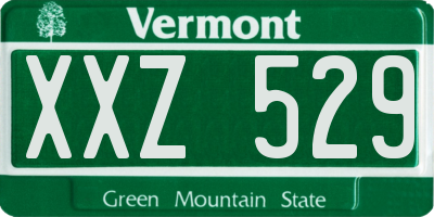 VT license plate XXZ529