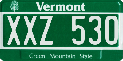 VT license plate XXZ530