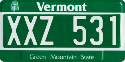 VT license plate XXZ531