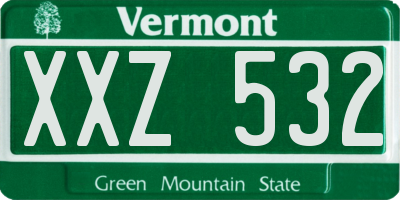 VT license plate XXZ532