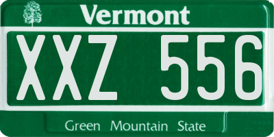 VT license plate XXZ556