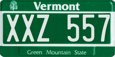 VT license plate XXZ557