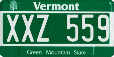 VT license plate XXZ559