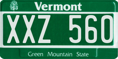 VT license plate XXZ560