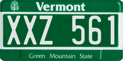 VT license plate XXZ561