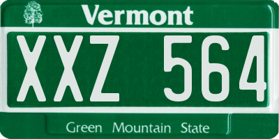 VT license plate XXZ564