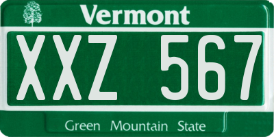 VT license plate XXZ567
