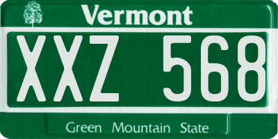 VT license plate XXZ568